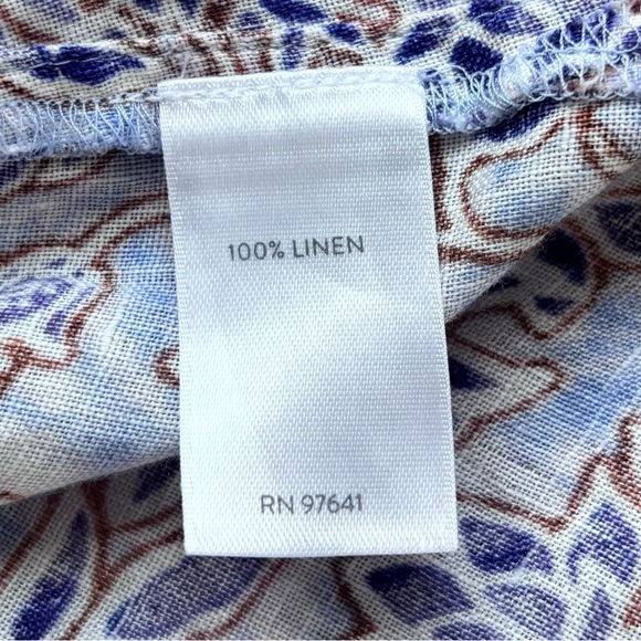 J. Jill Love Linen Floral Blouse XL Boho - Picture 5 of 8